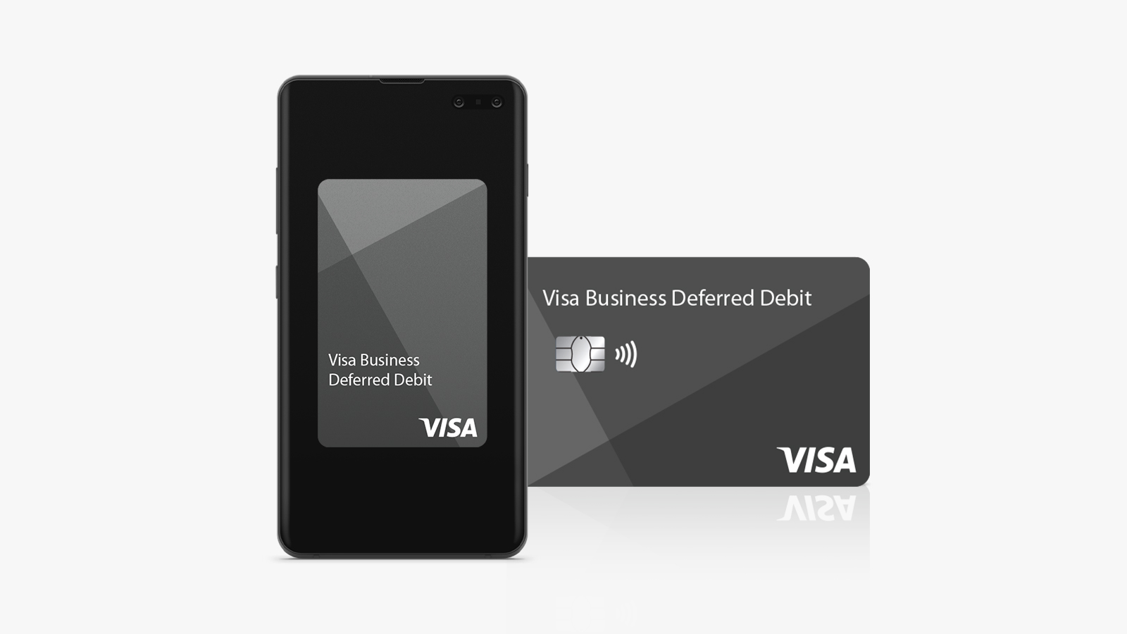 visa business deferred debt card and phone