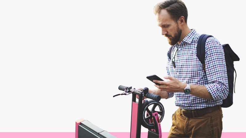 Man with bicycle