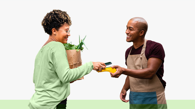 person buying plant