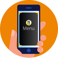 Mobile phone showing menu icon