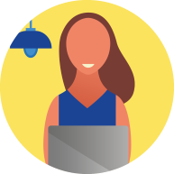 Woman working-on a laptop icon