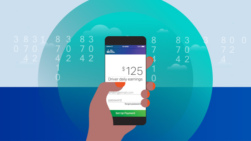 An illustration depicting a Visa Direct payout on a phone screen.