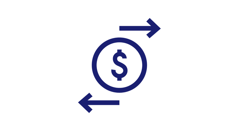Illustration of money movement.